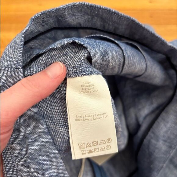 Boden blue/chambray 100% linen high waist shorts NWT - Picture 4 of 5